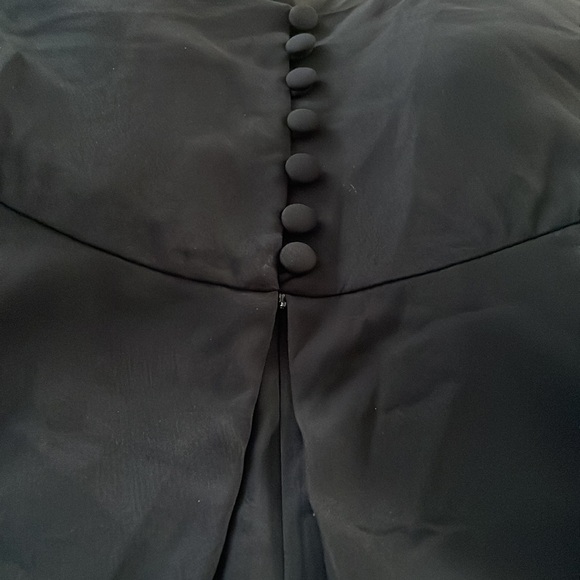 Jones New York Black A-Line Back Button Half Zip Pleated Detailing Dress Sz 6 - Picture 3 of 4